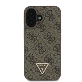 Guess Leather Metal Logo Strass Crossbody Case for iPhone 16 - Brown - Apple Cases - Cases - Techbox