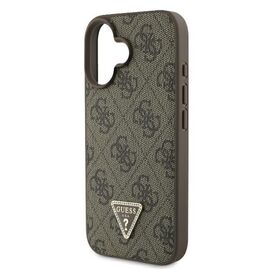 Guess Leather Metal Logo Strass Crossbody Case for iPhone 16 - Brown - Apple Cases - Cases - Techbox