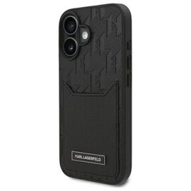 Karl Lagerfeld Cardslots Monogram iPhone 16 Case - Black - Apple Cases - Cases - Techbox
