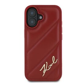 Karl Lagerfeld Diagonal Quilted Script iPhone 16 Case - Red - Apple Cases - Cases - Techbox