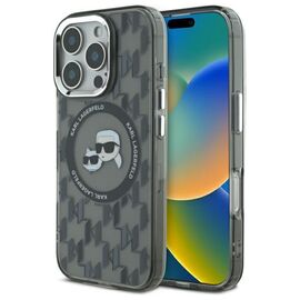 Karl Lagerfeld IML Monogram Karl &amp; Choupette Head MagSafe iPhone 16 Pro Case - Black - Apple Cases - Cases - Techbox