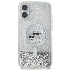 Karl Lagerfeld Liquid Glitter Karl&amp;Choupette Head Magsafe iPhone 16 Case - Clear - Apple Cases - Cases - Techbox