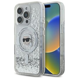 Karl Lagerfeld Liquid Glitter Karl Head Magsafe Case for iPhone 16 Pro - Clear - Apple Cases - Cases - Techbox