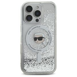 Karl Lagerfeld Liquid Glitter Karl Head Magsafe Case for iPhone 16 Pro - Clear - Apple Cases - Cases - Techbox