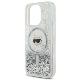Karl Lagerfeld Liquid Glitter Karl Head Magsafe Case for iPhone 16 Pro - Clear - Apple Cases - Cases - Techbox
