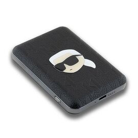Karl Lagerfeld Powerbank inductive KLPB5FPGKSKIHK 16W 5000mAh black/black Karl Head Pin MagSafe - Powerbanks - Smartphone Chargers - Techbox