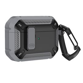 Airpods 4 Armor Case with Carabiner - Gray | Techbox