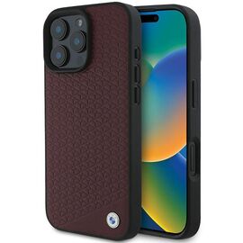BMW Sign Leather Diamond Metal Logo MagSafe Case for iPhone 16 Pro Max - Red - Apple Cases - Cases - Techbox