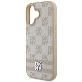 DKNY Checkered Pattern &amp; Printed Stripes iPhone 16 Case - Pink - Apple Cases - Cases - Techbox
