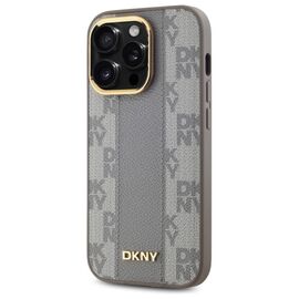 DKNY Leather Checkered Mono Pattern MagSafe iPhone 14 Pro Case - Beige - Uncategorized Cases (2) - Cases - Techbox