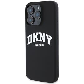 DKNY Silicone White Printed Logo MagSafe iPhone 16 Pro Case - Black | Techbox