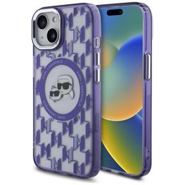 Karl Lagerfeld IML Monogram Karl &amp; Choupette Head MagSafe iPhone 15 Case - Purple - Uncategorized Cases (2) - Cases - Techbox