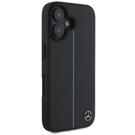 Mercedes MB Blue Line Leather MagSafe iPhone 16 Case - Black | Techbox