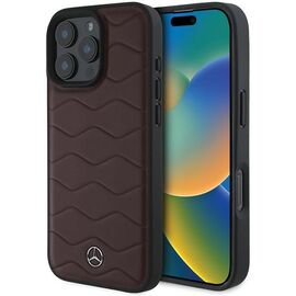 Mercedes MB Waves Leather Case for iPhone 16 Pro Max - Red | Techbox