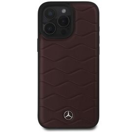 Mercedes MB Waves Leather Case for iPhone 16 Pro Max - Red | Techbox