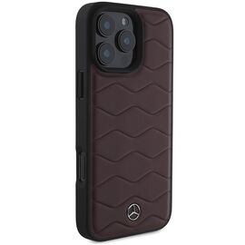 Mercedes MB Waves Leather Case for iPhone 16 Pro Max - Red | Techbox