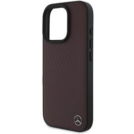 Mercedes MB Wood Imitation Leather MagSafe Case for iPhone 16 Pro Max - Red | Techbox
