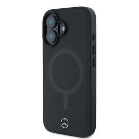 Mercedes Smooth Leather MagSafe iPhone 16 Plus Case - Black | Techbox