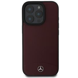 Mercedes Textured And Plain Leather MagSafe case for iPhone 16 Pro - red | Techbox