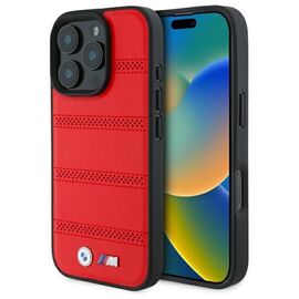 BMW M Perforated And Stitched Line MagSafe case for iPhone 16 Pro Max - red | Techbox