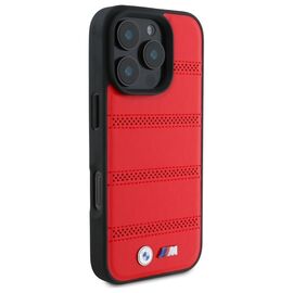 BMW M Perforated And Stitched Line MagSafe case for iPhone 16 Pro Max - red | Techbox