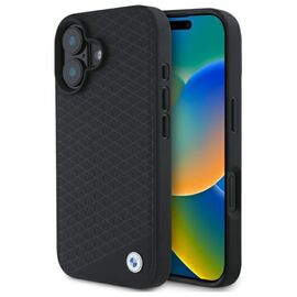 BMW BMHMP16S23RDDK iPhone 16 6.1" black/black hardcase Sign Leather Diamond Metal Logo MagSafe - Apple Cases - Cases - Techbox