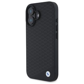 BMW BMHMP16S23RDDK iPhone 16 6.1" black/black hardcase Sign Leather Diamond Metal Logo MagSafe - Apple Cases - Cases - Techbox