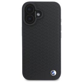 BMW BMHMP16S23RDDK iPhone 16 6.1" black/black hardcase Sign Leather Diamond Metal Logo MagSafe - Apple Cases - Cases - Techbox