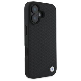 BMW BMHMP16S23RDDK iPhone 16 6.1" black/black hardcase Sign Leather Diamond Metal Logo MagSafe - Apple Cases - Cases - Techbox