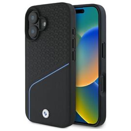 BMW BMHMP16S23RDCLK iPhone 16 6.1" black/black hardcase Sign Leather Textured And Line MagSafe - Apple Cases - Cases - Techbox