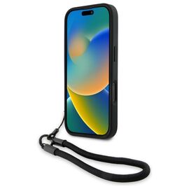 BMW Signature Leather Wordmark Cord Case for iPhone 16 Pro - Black - Apple Cases - Cases - Techbox