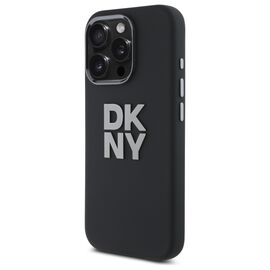 DKNY Liquid Silicone Metal Logo iPhone 16 Pro Case - Black | Techbox