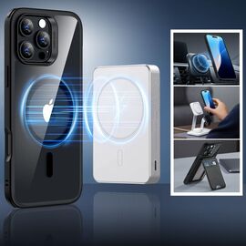 ESR Classic Hybrid Halolock MagSafe Case + Tempered Glass for iPhone 16 Pro Max - Clear with Black Frame | Techbox
