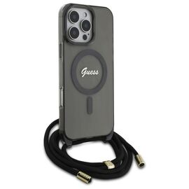Guess Crossbody Cord Script MagSafe Case for iPhone 16 Pro Max - Black | Techbox