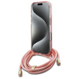Guess Crossbody Cord Script MagSafe Case for iPhone 16 Pro - Pink | Techbox