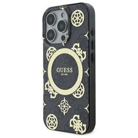 Guess IML Peony On 4G Background MagSafe Case for iPhone 16 Pro Max - Black | Techbox