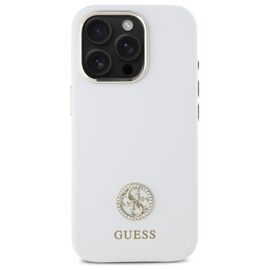 Guess Silicone Logo Strass 4G Case for iPhone 16 Pro - White | Techbox
