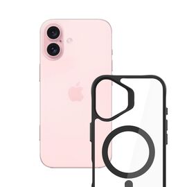 3mk Satin Armor MagCase with MagSafe for iPhone 16 - Clear with Black Frame