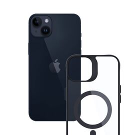3mk Satin Armor MagCase with MagSafe for iPhone 14 Plus - Clear with Black Frame