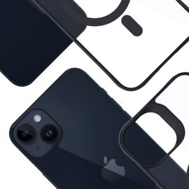 3mk Satin Armor MagCase with MagSafe for iPhone 14 Plus - Clear with Black Frame