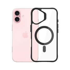 3mk Satin Armor MagCase with MagSafe for iPhone 16 Plus - Clear with Black Frame