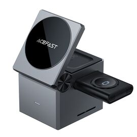 Acefast E18 Rubik's Cube 3 in 1 Inductive Charger - Black - Powerbanks - Smartphone Chargers - Techbox