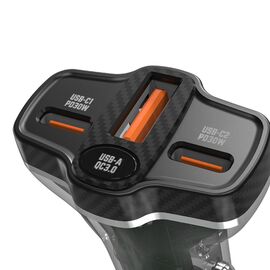 Dudao R78 78W Car Charger USB-C PD / 2xUSB-A QC - Black - Car Chargers - Smartphone Chargers - Techbox