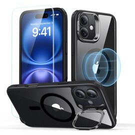 ESR Classic Hybrid Kickstand Halolock MagSafe Case Set + Tempered Glass for iPhone 16 - Black | Techbox