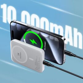 Wozinsky WRW349YWS 10,000 mAh Magnetic Power Bank - White - Powerbanks - Smartphone Chargers - Techbox