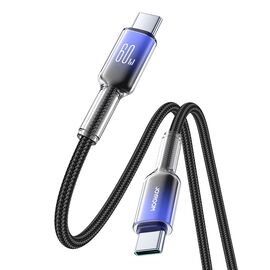 Joyroom S-A42 Crystal-Clear Series 60W USB-C - USB-C cable 1.2m - black - Cables & Adapters - Cables & Accessories - Techbox