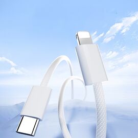 Joyroom S-A45 Ben Series 30W Cable (USB-C - Lightning) Braided 1m - White - Cables & Adapters - Cables & Accessories - Techbox