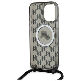 Karl Lagerfeld IML Crossbody Monogram Karl &amp; Choupette Head MagSafe Case for iPhone 16 Pro - Black | Techbox