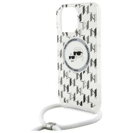Karl Lagerfeld IML Crossbody Monogram Karl &amp; Choupette Head MagSafe Case for iPhone 16 Pro - Clear | Techbox