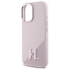 Karl Lagerfeld Silicone Shadow Metal Initial MagSafe iPhone 16 Case - Pink - Apple Cases - Cases - Techbox